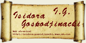 Isidora Gospođinački vizit kartica